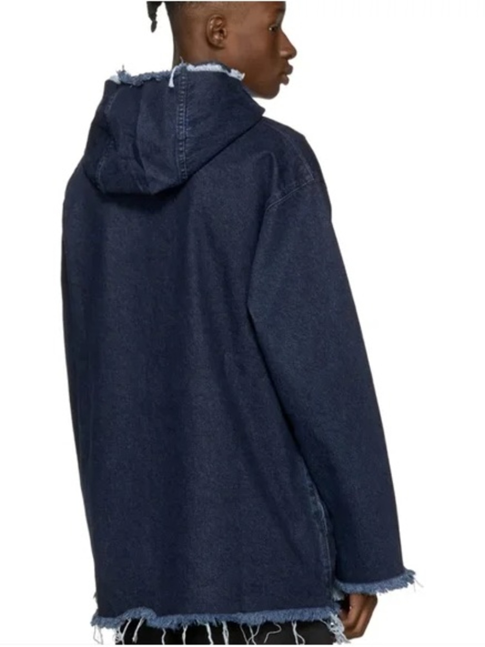 Marques Almeida Oversized Hooded Poncho Hoodie Pullover Jean Jacket Pockets - Picture 4 of 12